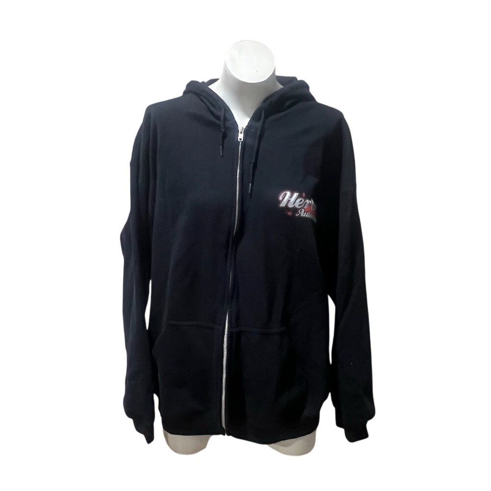 Gildan Herb’s Hoodie Jacket Mens Size L Black Full Zip Drawstring Pockets